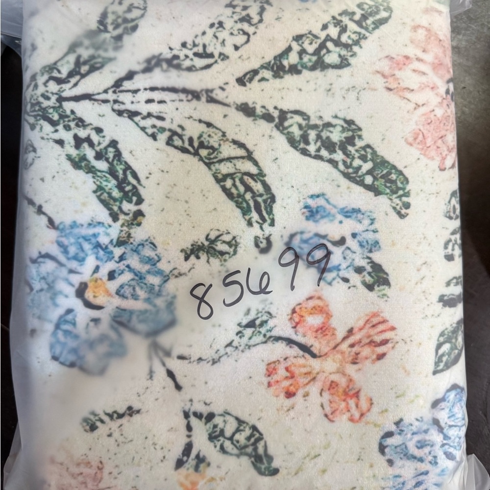 5’x7’ BRAND NEW Floral Pastel Area Rug - Cream Base with Green & Pink Accents - Picture 7 of 8